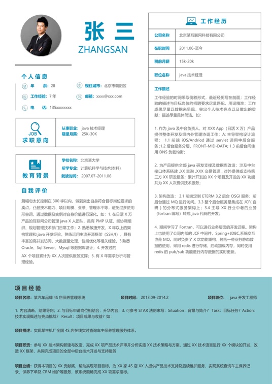 职场专业简历 (22)单页简历word模板